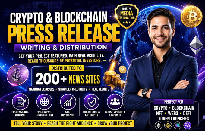 write crypto press release blockchain press release pr distribution to news site