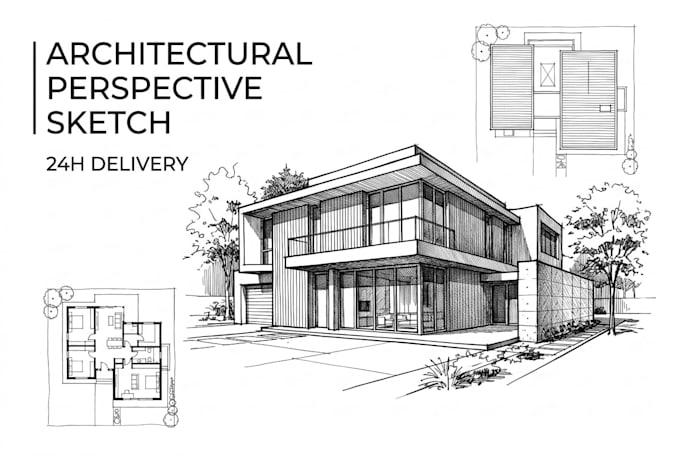 create architectural perspective sketch for presentation