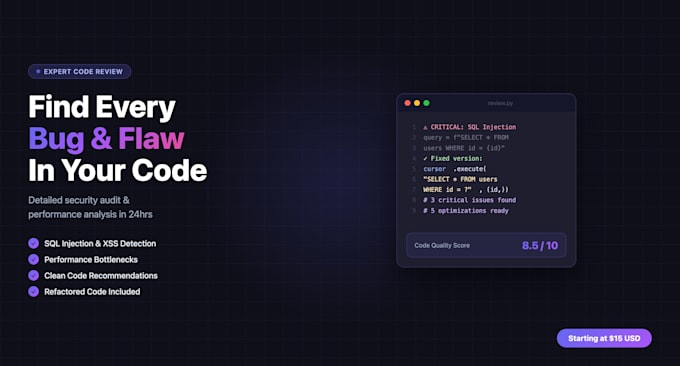 do a professional code review and security audit