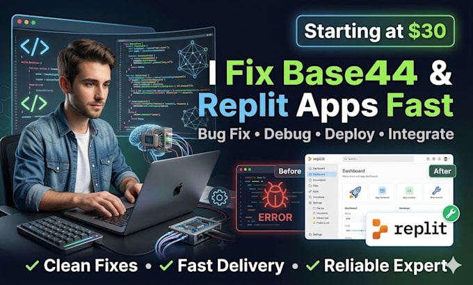 fix, debug and deploy your base44 or replit web app