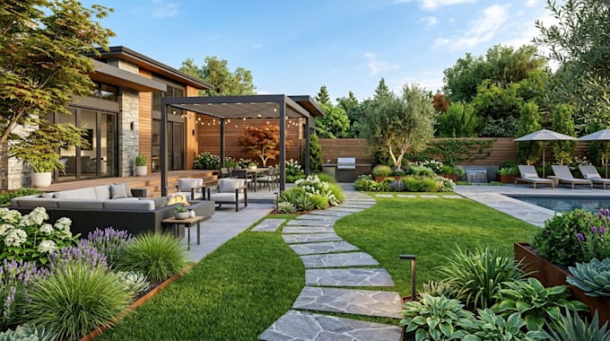 do backyard landscape design, patio, front yard design