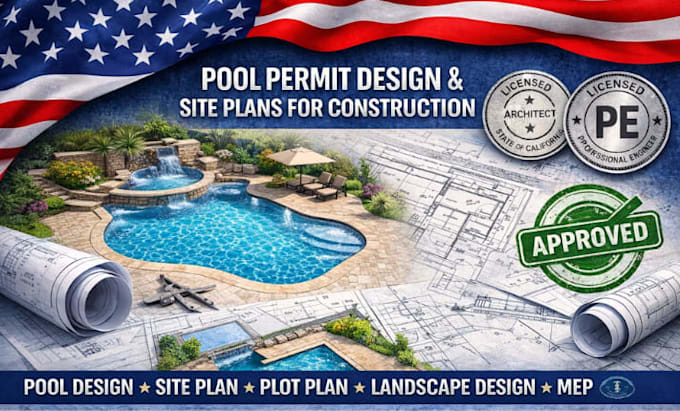Pool Design Permit Disegna, revisiona e timbra il piano del sito della piscina ...