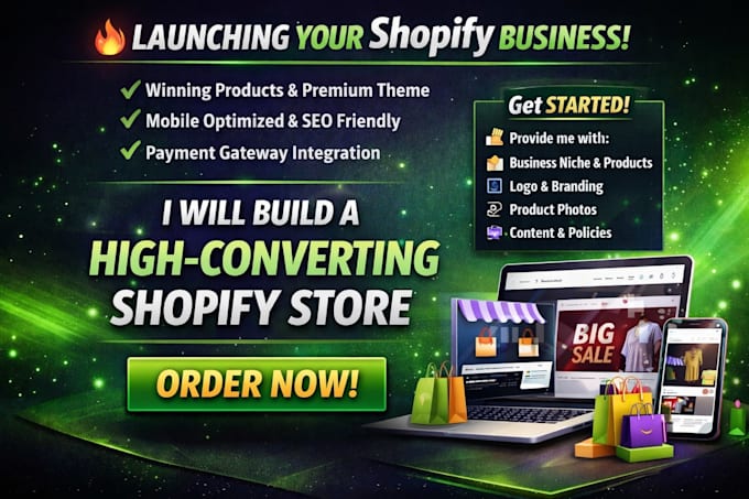build shopify dropshipping store or one product website