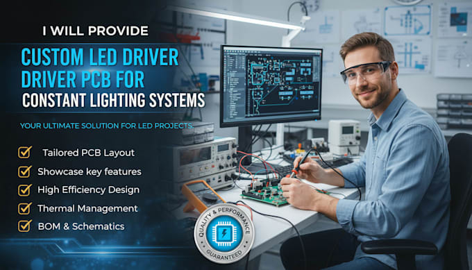 design led driver pcb for constant current lighting systems
