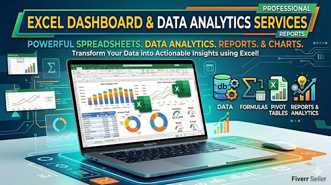 create an excel dashboard, report, chart, and pivot table