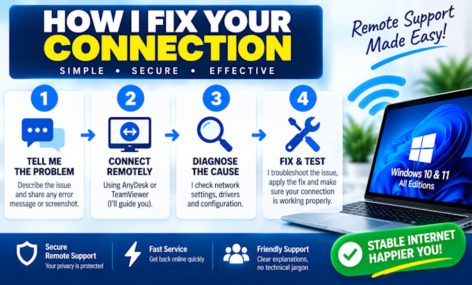 fix windows wifi, internet and network connection problems
