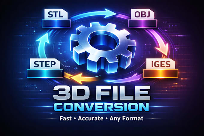 convert your cad file to step iges stl obj or solidworks format