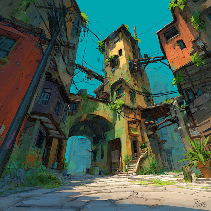 create environmental concept 2d diorama