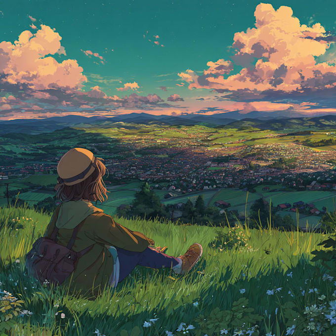 do anime style art with simple background