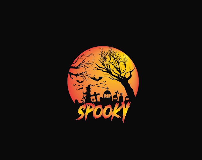 create graceful and fantastic spooky logo design