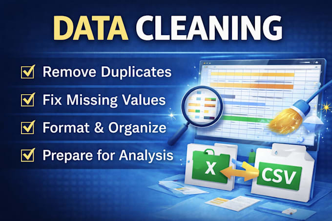 clean, format and preprocess your dataset for analysis