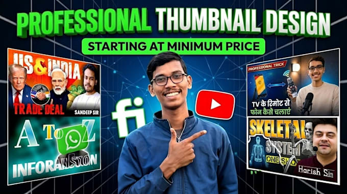 a youtube thumbnail related to educational, tech, vlogging,