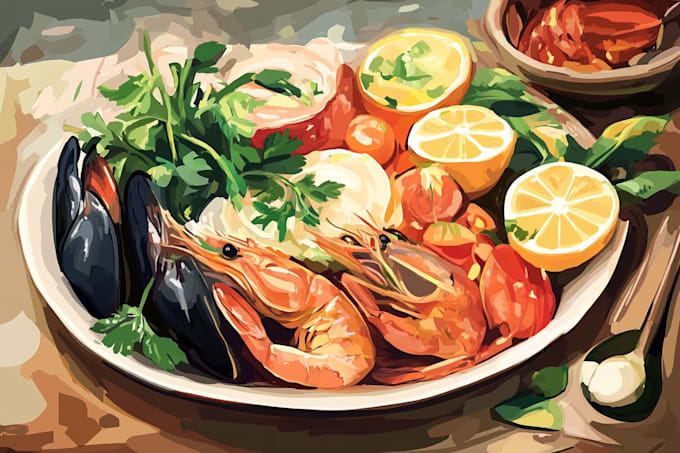 create food illustration in my style