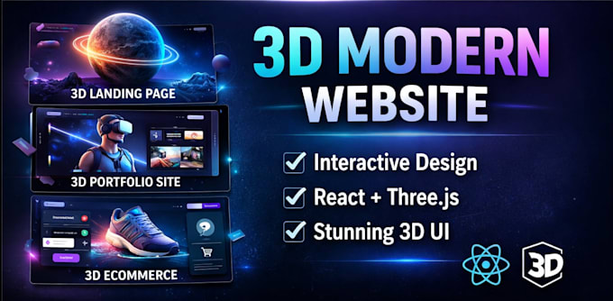 create modern 3d website using react three js landing page portfolio ecommerce