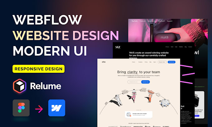 design or redesign  responsive webflow website using relume, figma to webflow
