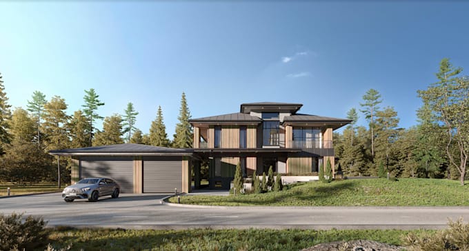 model 3d exterior building using blender, structural 3d designer, elevation cgi