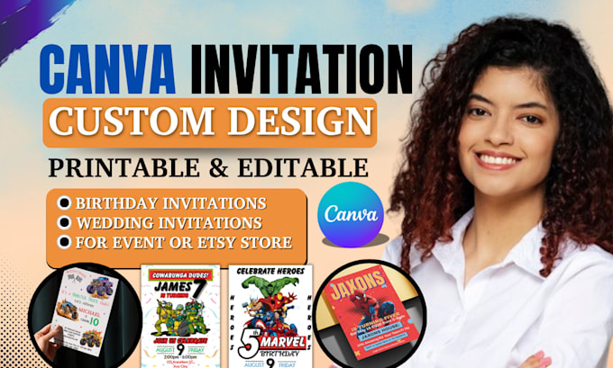 design editable canva invitation birthday invitation wedding invitation template
