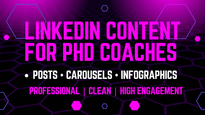 design linkedin posts, carousels, and infographics for phd coaches