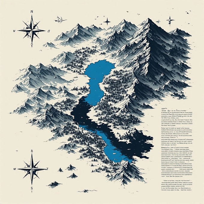 illustrate a stunning hand drawn fantasy map