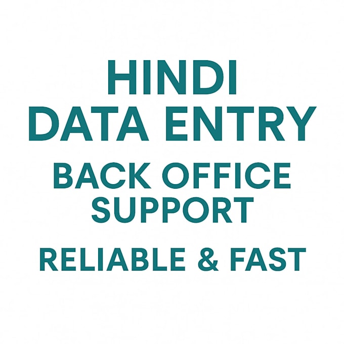 do hindi data entry and back office support work