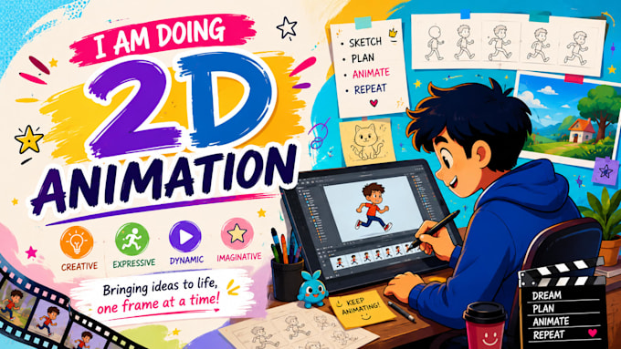 make 2d animation for you