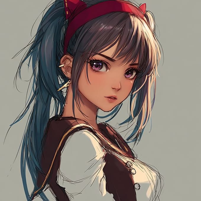 draw an anime character illustration for commercial use