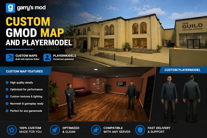 port and create a gmod playermodel and gmod map on hammer editor, lua script