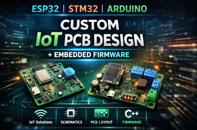Projeto de lote personalizado de pcb usando esp32 ou stm32 com embedded