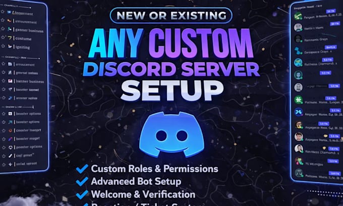 design discord server with roles bots and channels