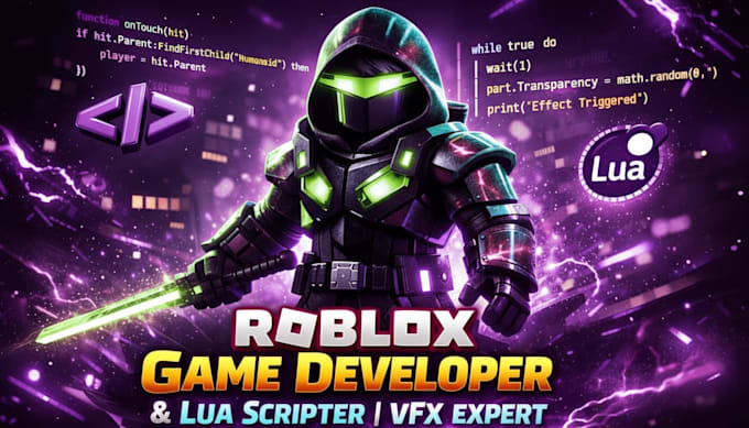 develop your roblox game,vfx, lua,roblox game developer, roblox game development