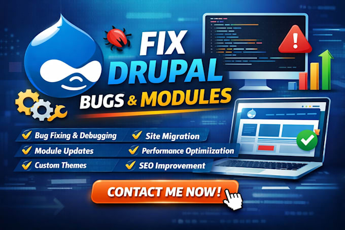 fix drupal bugs, update modules, customize your website without errors