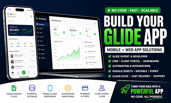 be your glide expert, glide app developer, no code mobile app web app builder