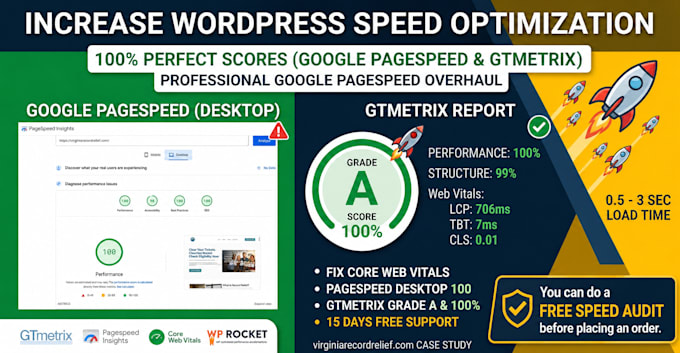 speed up wordpress website and fix core web vitals for google pagespeed