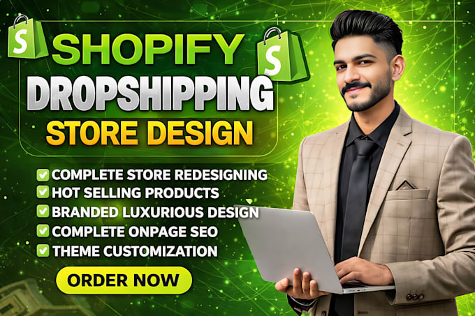 design a high converting shopify dropshipping store with premium branding