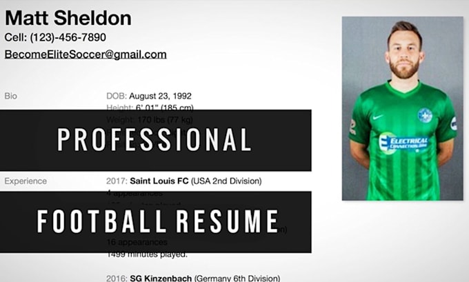 create successful football soccer resume CV