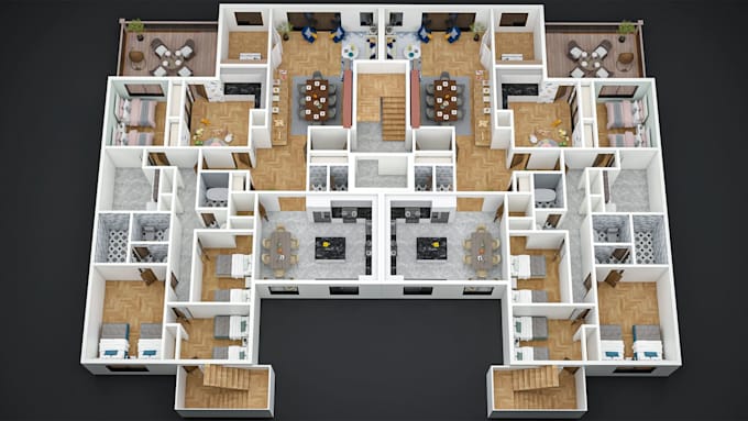 design 3d house plans, apartment layouts, and real estate floor plan renderings