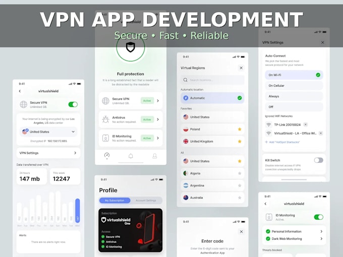 build a custom VPN app for android, ois with admin panel and admob integration