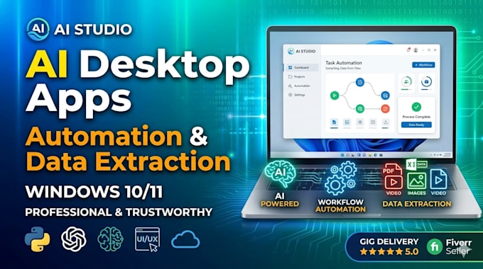 create custom desktop application, web app, modern UI UX for your desktop app