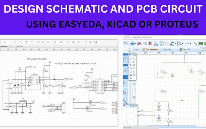 Design professional schematic and pcb using easyeda, kicad, or proteus ...