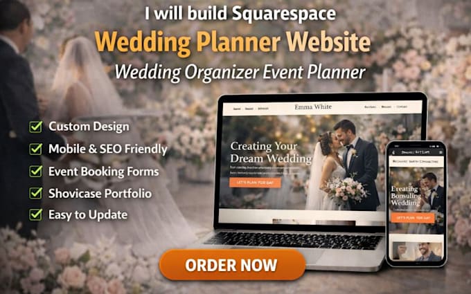build squarespace wedding planner website wedding organizer  event planner site