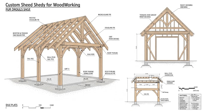 design your custom timber frame shed for woodwork