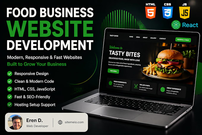 develop a modern food business website