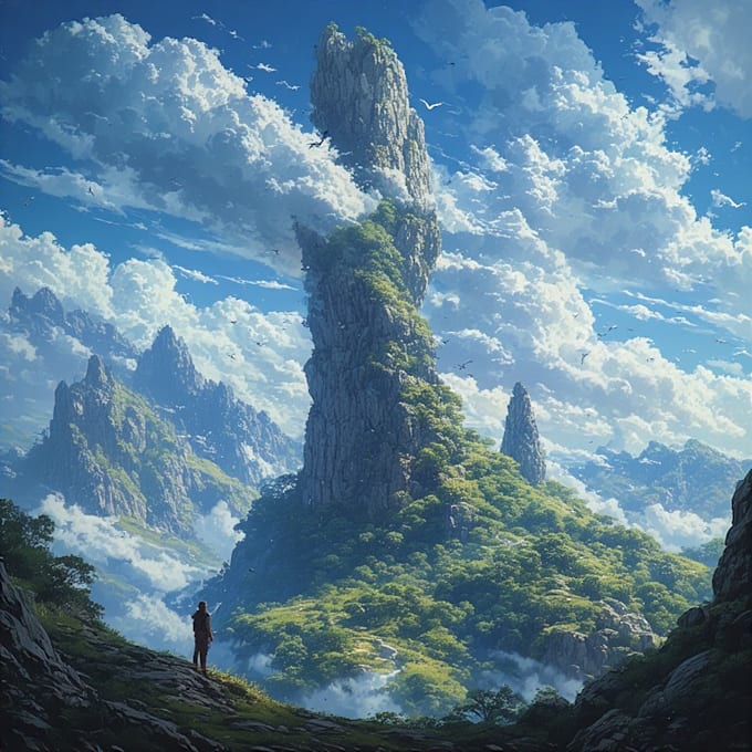 draw a natural landscape and background illustration
