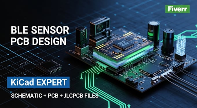 do 4 layer ble sensor board design kicad schematic, iot pcb and jlcpcb files