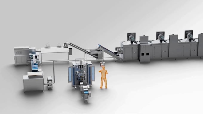 do 3d industrial product animation manufacturing process production line video