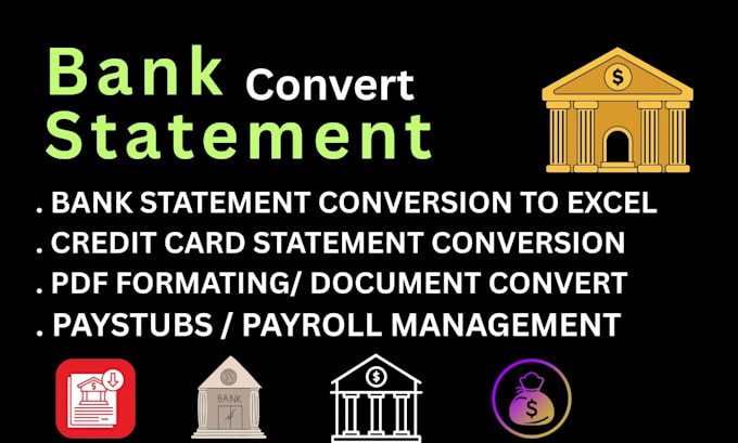reconcile bank statement PDF to editable format