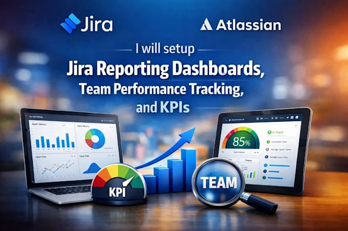 setup jira reporting dashboards, team performance tracking, and kpis