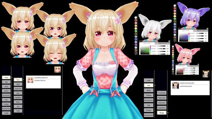create 3d character models for vtuber, anime, full rigging, mmd, vrchat, vrm