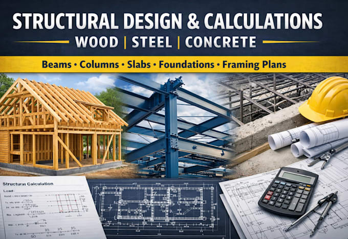 structural design, load calculation, wood, steel, timber and concrete structures