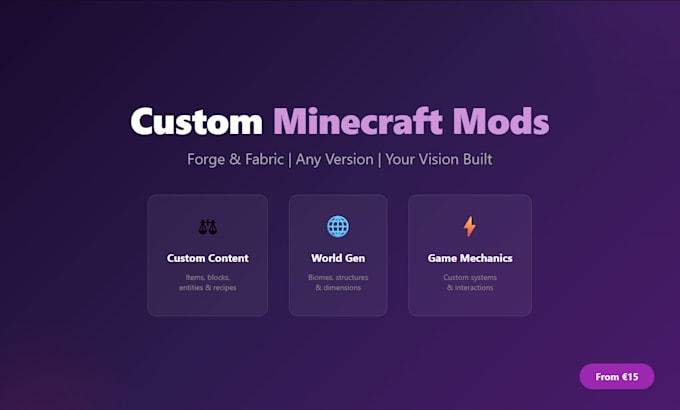 create a custom minecraft mod for forge or fabric